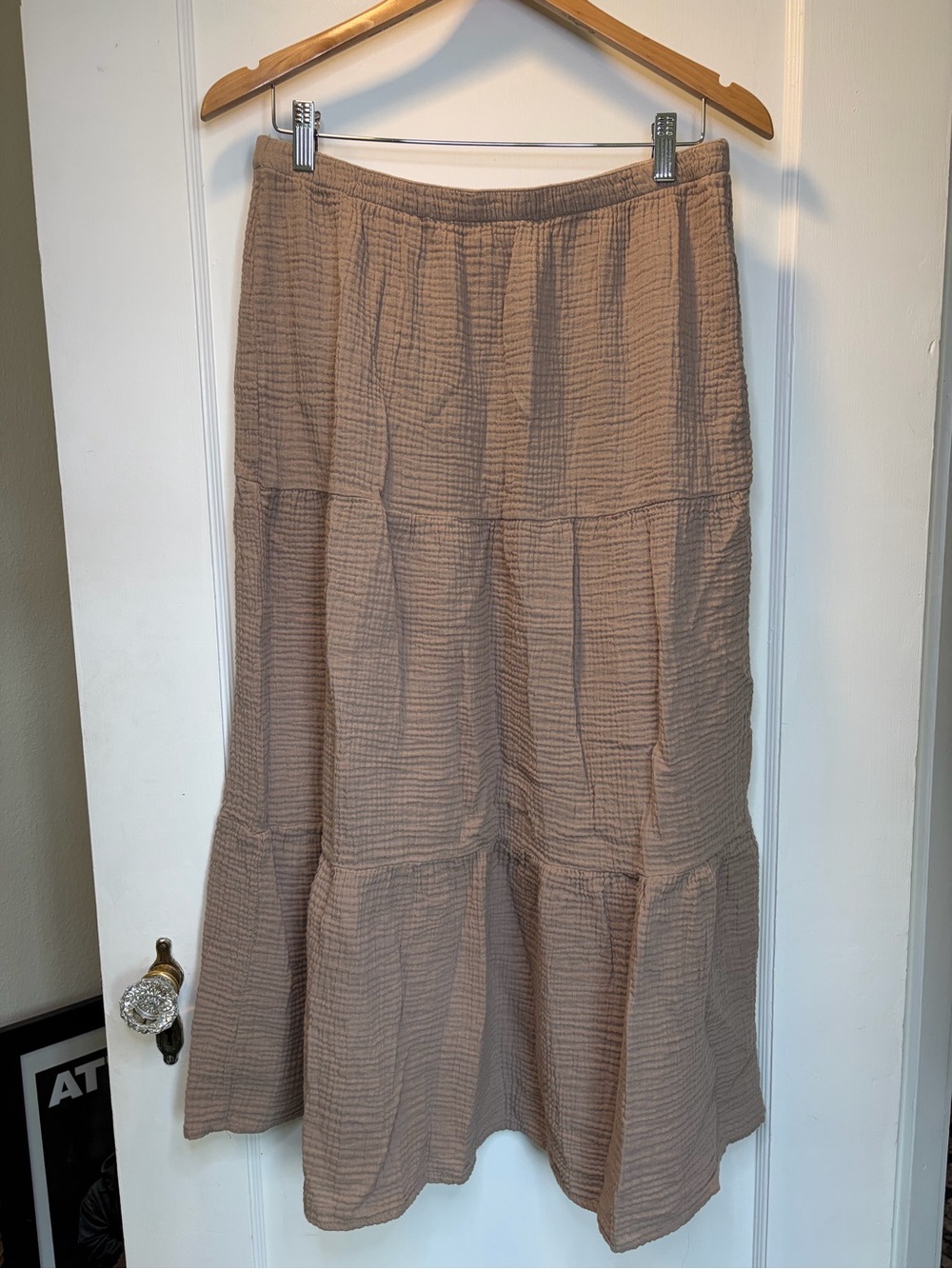 Tiered Maxi Skirt Light Brown Women’s Large